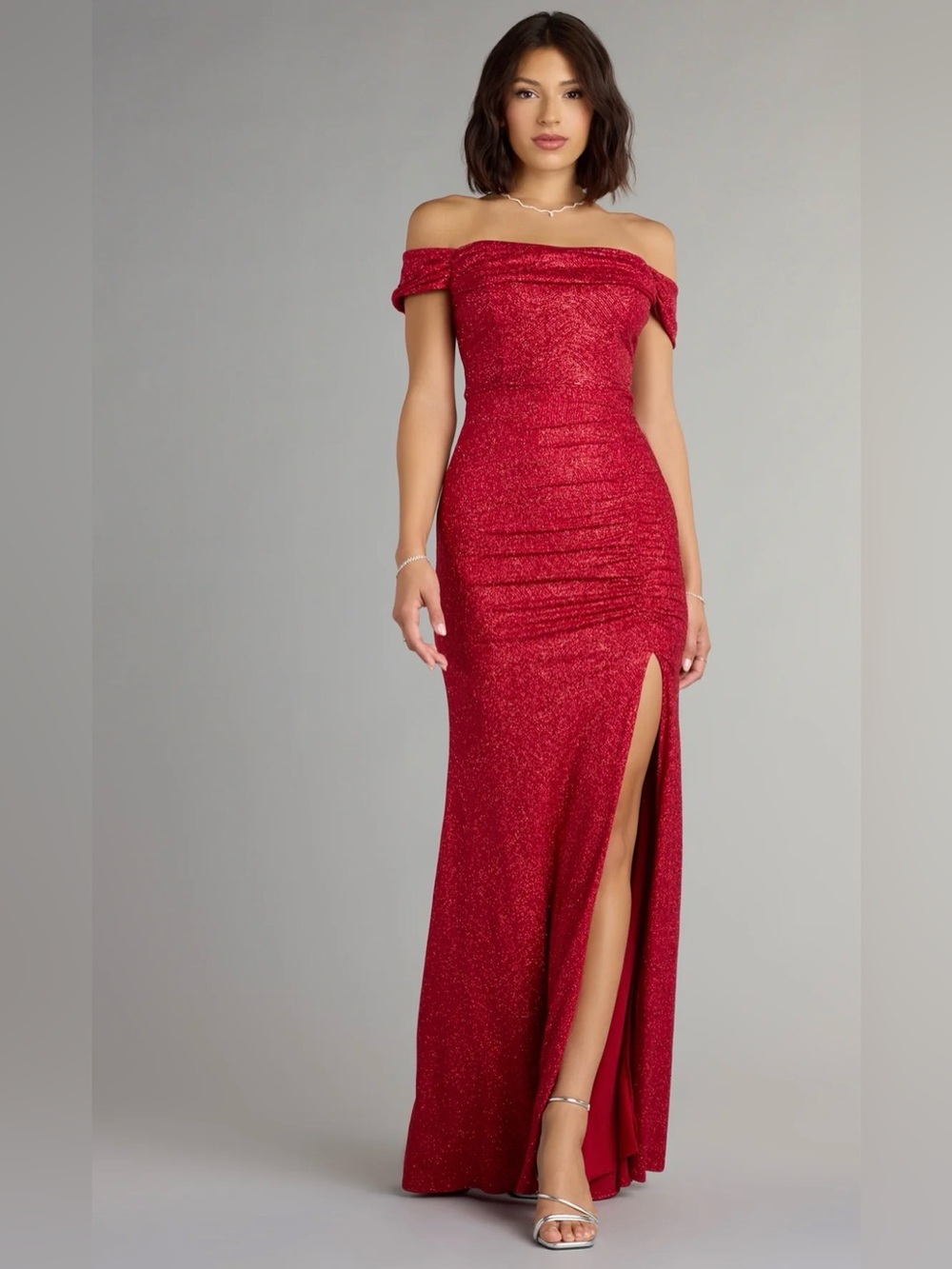 NWOT Alina Dress Off-The-Shoulder Mermaid Formal Dress Red Evening Gown XS
